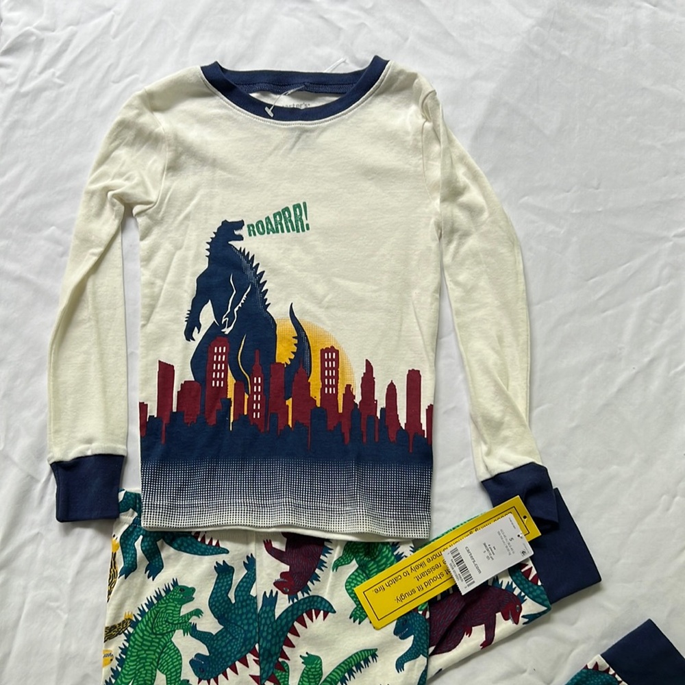Carter’s size 5 pajamas - Godzilla color pattern NWT